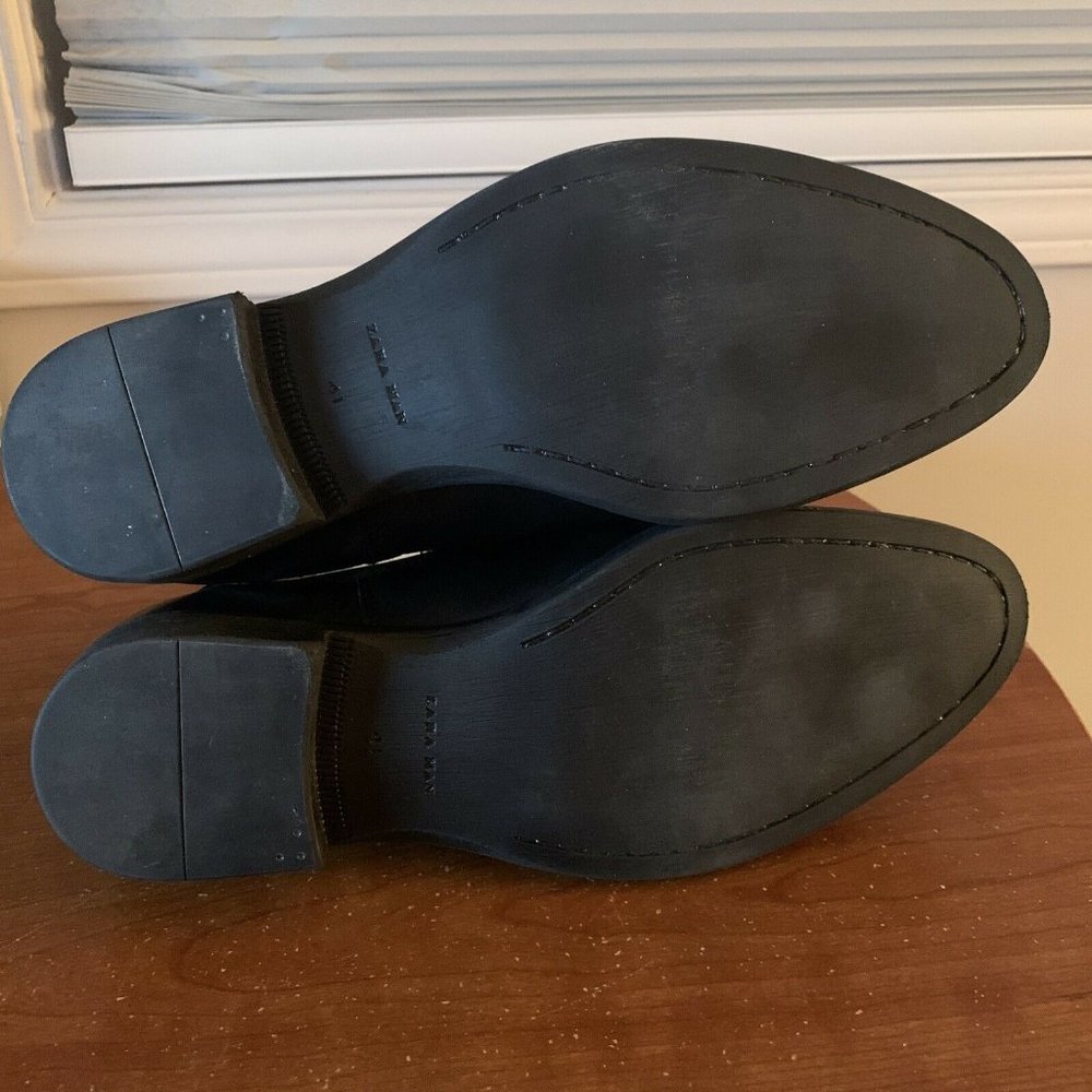 Zara Men's Chelsea Leather Ankle Boots Black - Size 8 Brand New With Tags $119 - Picture 7 of 7